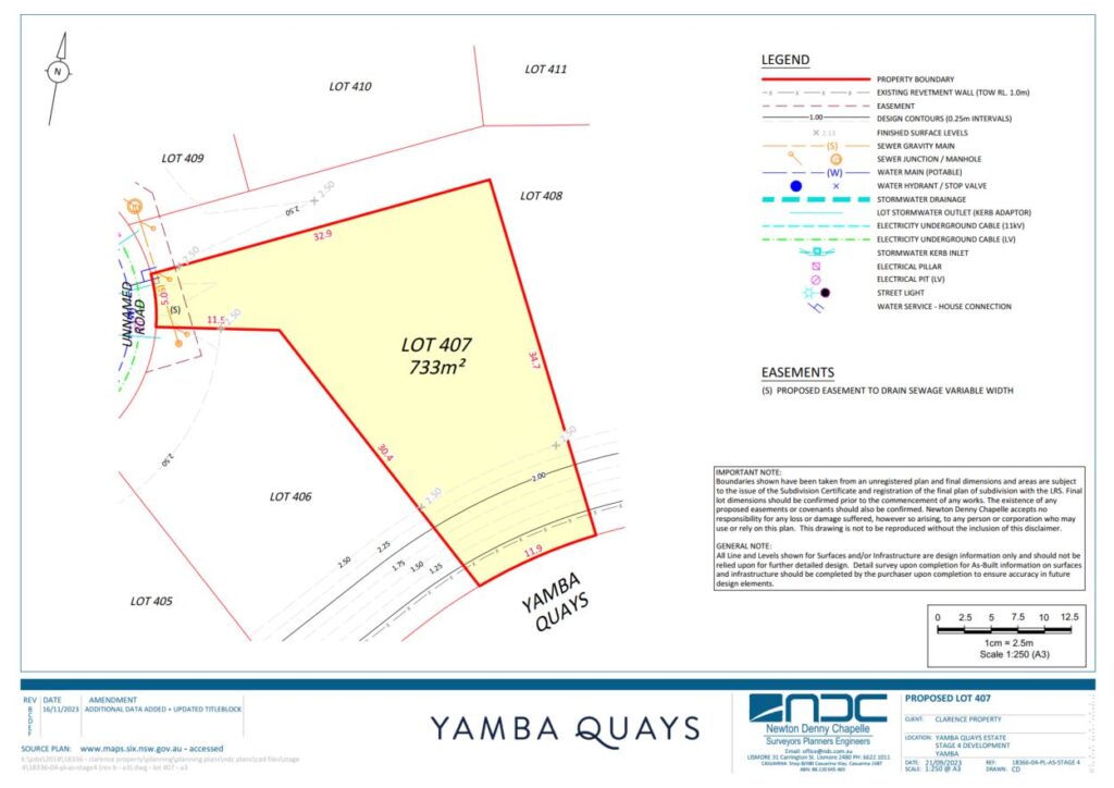 LOT 407 FOR SALE Yamba Quays